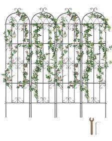 Garden Trellis for Climbing Plants, 87 x 20 in, 4 Packs Rustproof Metal Garden Flower Trellis, Outdoor Climbing Rose Trellis Cucumbers Support