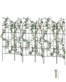 Garden Trellis for Climbing Plants, 71 x 20 in, 6 Packs Rustproof Metal Garden Flower Trellis, Outdoor Climbing Rose Trellis Cucumbers Support