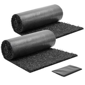 Rubber Mulch Mat Roll, 2 Rolls 96 x 24 in Recycled Rubber Mulch Mat, 0.5 Thick Cuttable, Reduced Weed Growth, Natural-Looking Weed Barrier Mat