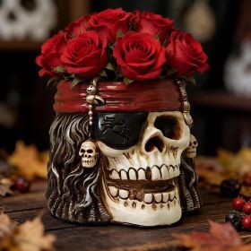 Skull Planter, Skulls Flower Pot, Skull Bowl, Skeleton Succulent Pots, Gothic Plant Pots with Drainage, Goth Statue Flower Pots