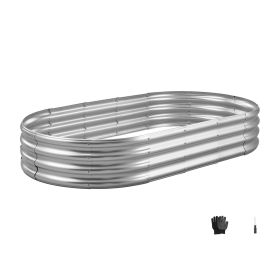 Metal Raised Garden Bed, 6 x 3 x 1 ft Outdoor Galvanized Planter Garden Box, Open Bottom Design, Large Planter Raised Bed for Growing Vegetables