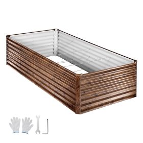 Galvanized Raised Garden Bed, 8 x 4 x 2 ft, Rectangular Metal Planter Box Kit Outdoor, Bottomless Elevated Planting Box with Gloves, Alu-Zinc