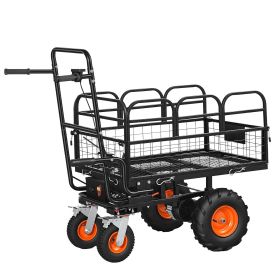 Electric Utility Cart, 36V 432Wh Battery Powered Electric Wagon, 500W Power Wheelbarrow with Brake
