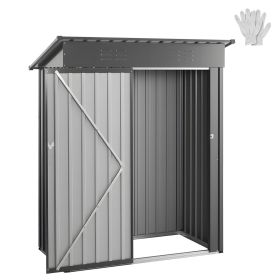 5 x 3 FT Metal Garden Shed, Storage Building with Lockable Door & 2 Louver Vents, Sloped Roof Metal Outdoor Storage Shed