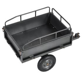 Garden Utility Trailer, 10 Cu. Ft & 500lbs Capacity, ATV UTV Hauling Trailer, Tow Behind Steel Dump Cart with 14" Tires, Hand Pull or Foot Pedal