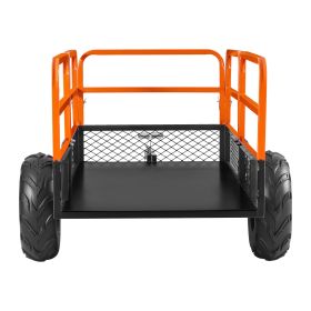 Garden Utility Trailer, 22 Cu. Ft. & 1600lbs, ATV UTV Trailer, Tow Behind Steel Dump Trailers, Removable Rear Panel