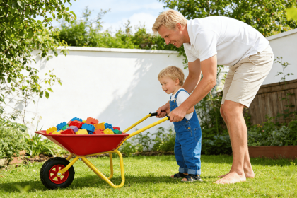 Children's metal wheelbarrow, Maximum load capacity: 33LBS,children's heavy wheelbarrow, metal structure wheelbarrow, steel tray
