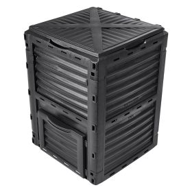 Garden Compost Bin 80 Gal, BPA Free Composter, Large Capacity Outdoor Composting Bin with Top Lid and Bottom Door, Easy Assembling, Lightweight