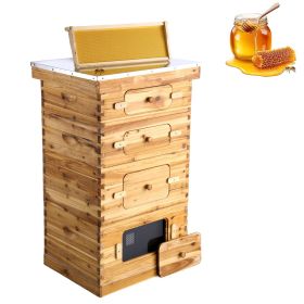 Bee Hive 40 Frame Bee Hives Starter Kit, Beeswax Coated Fir Wood, 2 Deep + 2 Medium Bee Boxes Langstroth Beehive Kit