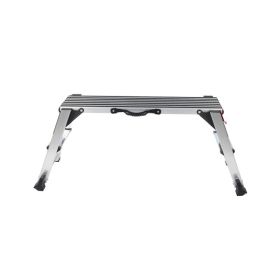 Folding Work Platform,  Aluminum Drywall Stool Ladder, 660 lbs Load Capacity Heavy Duty Work Bench w/Non-Slip Feet, Ideal for Washing Vehicles, C (Option: Antique Natural)