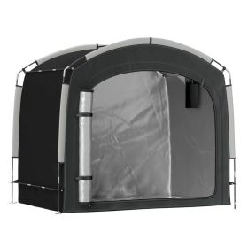 Bike Storage Shed Tent, Portable And Waterproof With 210D Oxford Fabric And Carry Bag For 3-4 Bicycles, Black (Option: Black)