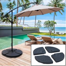 145 Lbs Capacity Weighted Cantilever And Offset Patio Umbrella Base In Black (4-Piece) (Shipment From Walmart) (Option: default)