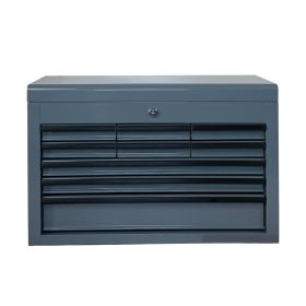 Heavy Duty Metal Tool Box, 24-inch, Portable Metal Tool Box with 9 Drawers, Small Tool Chest with EVA Liners, Ball Bearing Slide Drawers Locking (Option: Grey)