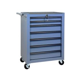 7-Drawer Rolling Tool Storage Cabinet With Detachable Top Tool Box, Universal Lockable Wheels, Adjustable Shelf, Locking Mechanism, Metal Tool Ca (Option: Grey)