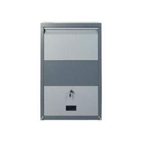 Package Delivery Box for Outside,  Cold-Rolled Steel Delivery Box for Packages & Mails, Anti-Theft Lockable Large Mailbox for Porch, House, Curbs (Option: Grey)