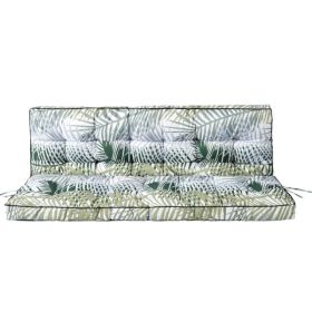 Outdoor Swing Cushions 63 Inch,Waterproof 4in Thick Porch Swing Cushion Replacement With Backrest And Ties,Comfortable 2-3 Seat Pation Swing Pad (Option: default)