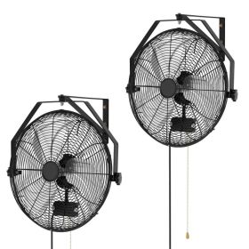 Wall Mount Fan, 18 In Wall Mounted Hanging Fan With IP44-rated Protection, 3-Speed, Long Airflow Distance, Adjustable Rotation Angle, Powerful Fo (Option: default)