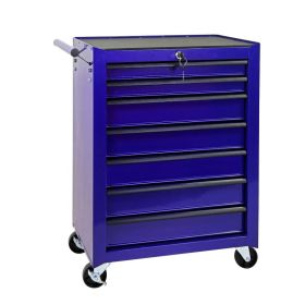 7-Drawer Rolling Tool Storage Cabinet With Detachable Top Tool Box, Universal Lockable Wheels, Adjustable Shelf, Locking Mechanism, Metal Tool Ca (Option: Purple)