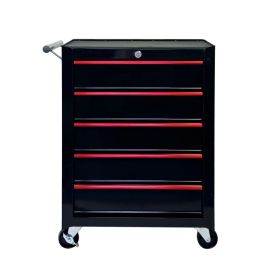 Rolling Metal Tool Chest with 5 Drawers, 20" 5-Drawer Tool Chest Cabinet with Ball Bearing Drawer Slides, Steel Tool Storage Box Organizer -BLACK (Option: Black)