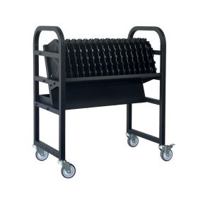 16-Device Mobile Open School Charging Cart Station for Ipads, Chromebooks, Tablets and Laptops Computer with Power Strip Included, Assembly Requi (Option: Black)