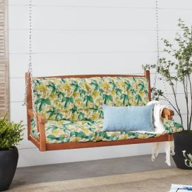 Outdoor Swing Cushions 63 Inch, Waterproof 4in Thick Porch Swing Cushion Replacement With Backrest And Ties, Comfortable 2-3 Seat Pation Swing Pa (Option: default)