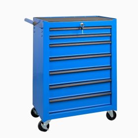 7-Drawer Rolling Tool Storage Cabinet With Detachable Top Tool Box, Universal Lockable Wheels, Adjustable Shelf, Locking Mechanism, Metal Tool Ca (Option: Blue)