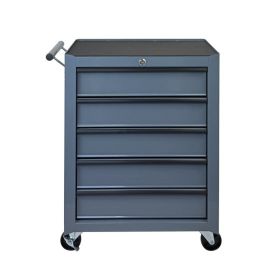 5-Drawer Rolling Tool Storage Cabinet With Detachable Top Tool Box, Universal Lockable Wheels, Adjustable Shelf, Locking Mechanism, Metal Tool Ca (Option: Grey)