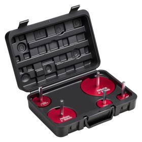 PVC Pipe Reamer Kit, 5-Piece, PVC Fitting Socket Saver, Includes 1-1/4", 1-1/2", 2", 3", 4", Compatible With Standard 1/2" Drills, Plumbing Tool (Option: default)