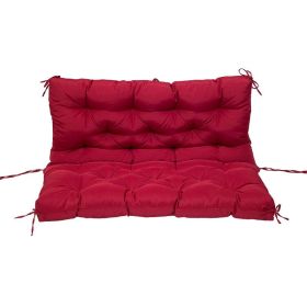 Swing Cushions 2-3 Seater Replacement Waterproof Bench Cushion 47.2x39.4x3.94in-120x100x10cm (Option: Wine red)