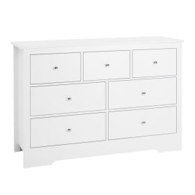 7 Drawer Dresser, Wooden Chest Of Drawers With Sliding With Anti-tip Device, Modern Minimalist Dresser Chest, Closet Storage Organizer For Living (Option: default)