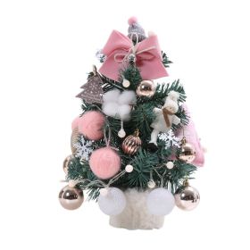 Small Xmas Tree With Adjustable Lights PVC Lightweight Desktop Xmas Tree For Home Decoration 35cm Roseate (Option: default)
